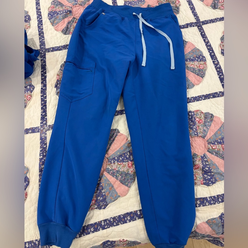 Figs Royal Blue High Waisted Joggers